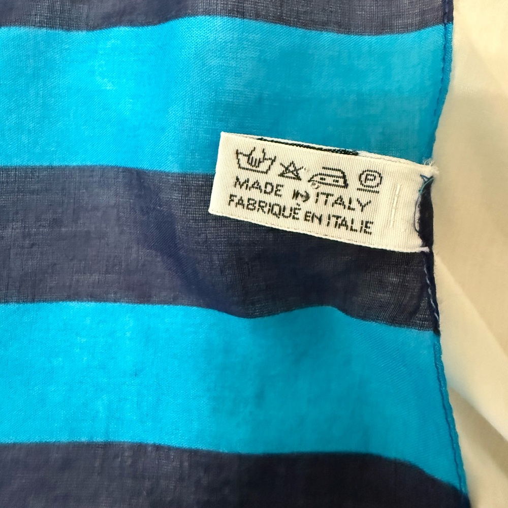 Chanel Striped Blue and Black oversized scarf, 100% cotton - Picture 5 of 9